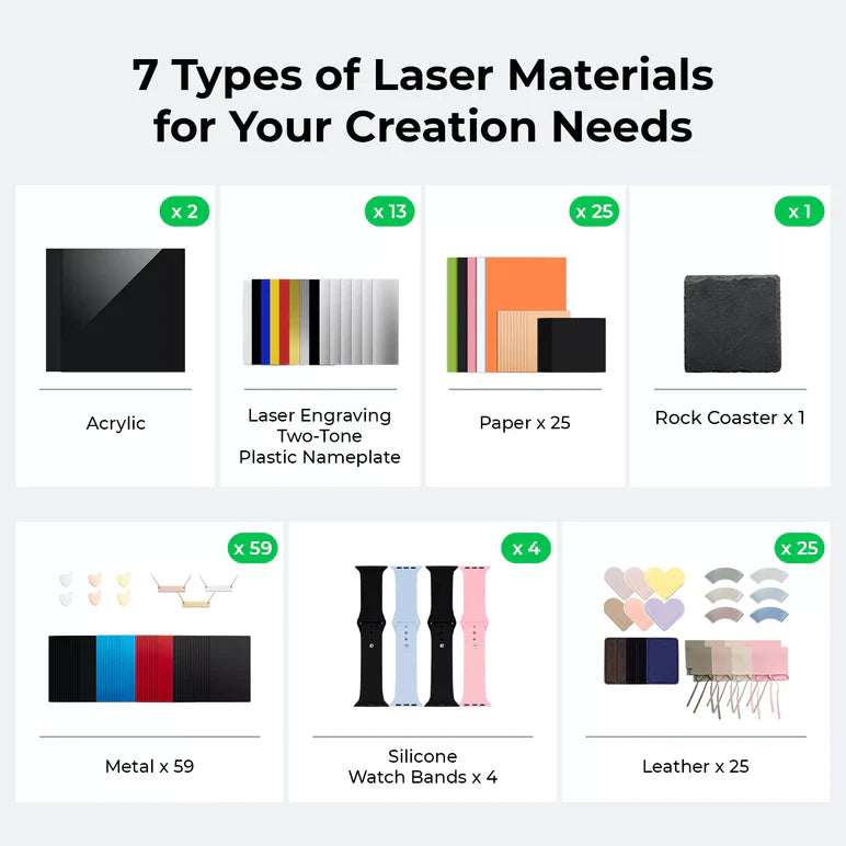 xTool F1 Laser Material Explore Kit (137 Pcs)