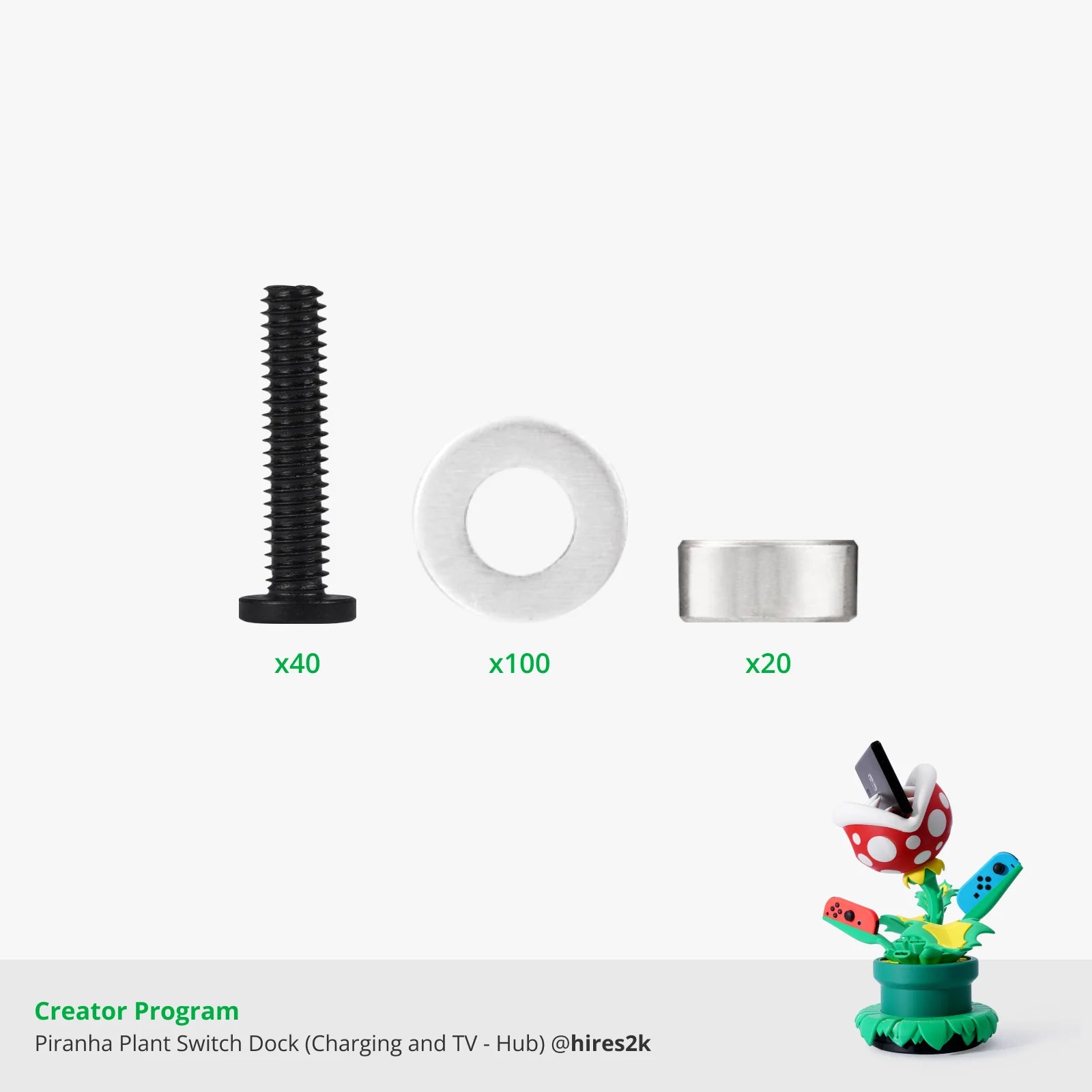 Piranha Plant Switch Dock (Charging and TV - Hub) Kit