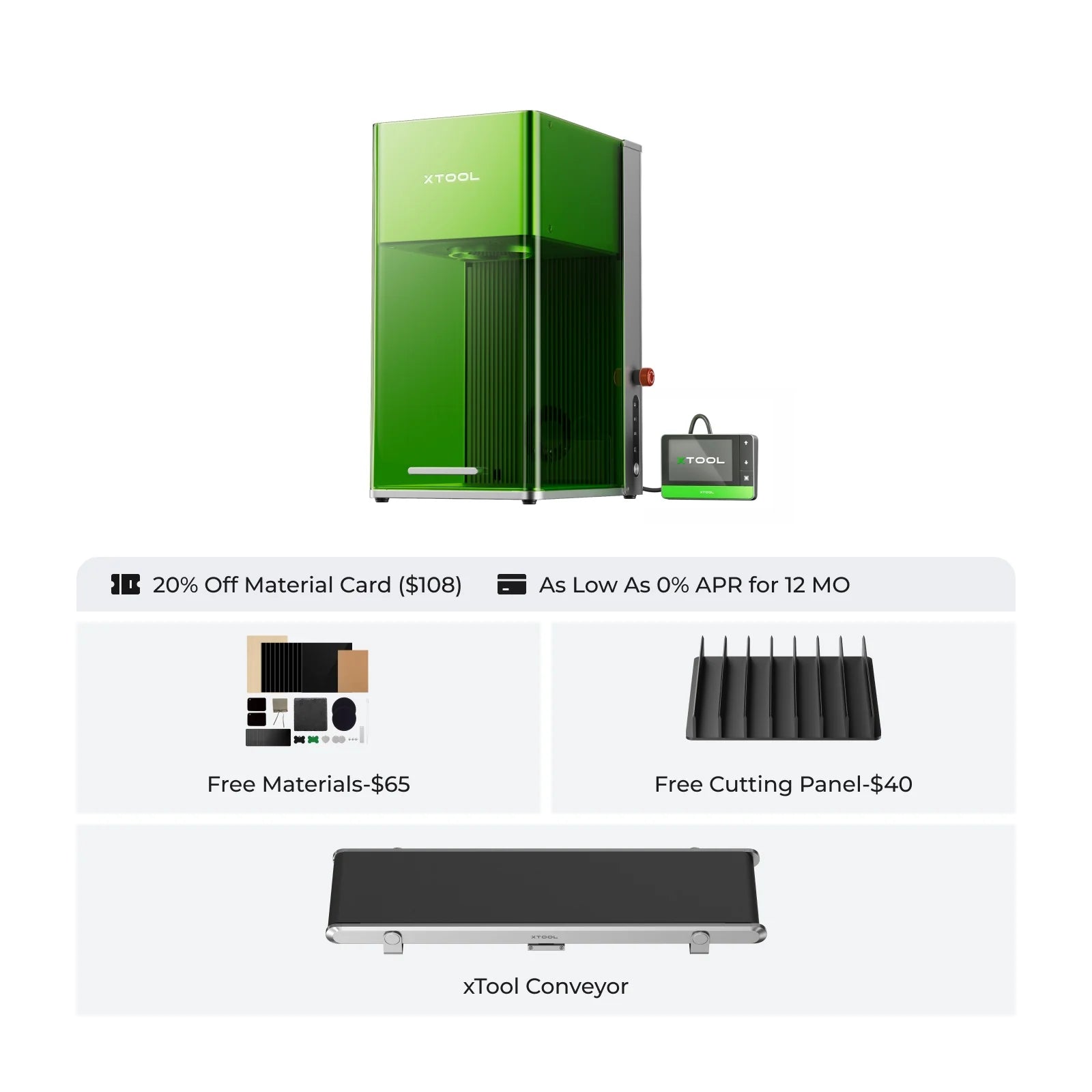 F1 Ultra 20W Fiber & Diode Dual Laser Engraver + Conveyor